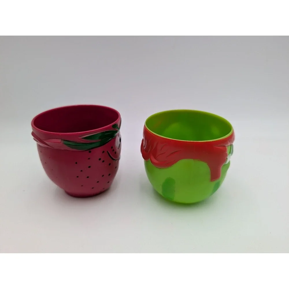 Pillsbury Funny Face Mugs Red Green Strawberry Watermelon Vintage 1969 1974